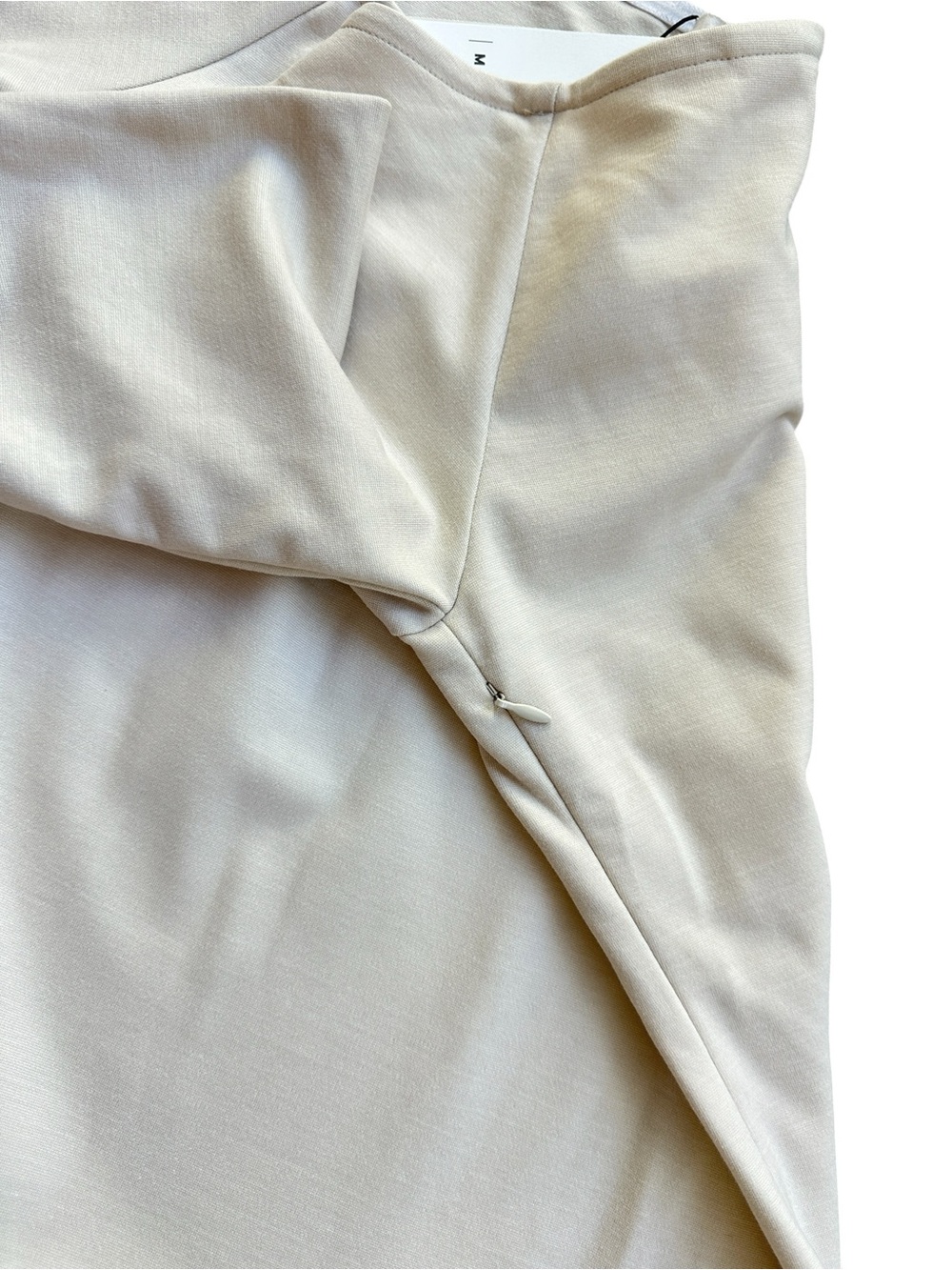 NWT Marcella Mila Dress L Cream Ponte Cotton Midi Fit Flare Pockets - Picture 13 of 15